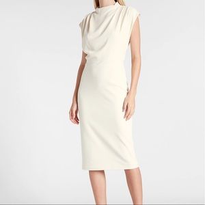 Express Ivory Draped Dress